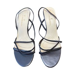 New York Transit Black Strappy Heels